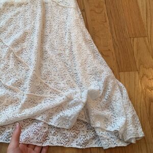 Asymmetrical Lace Midi Skirt